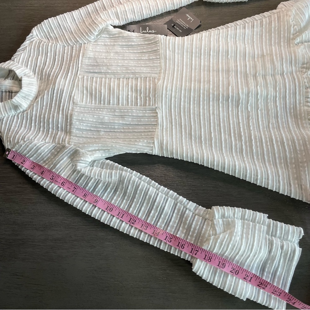 NWT Lulu’s For Always White Ruffled Long Sleeve Mini Dress XS - Picture 16 of 16